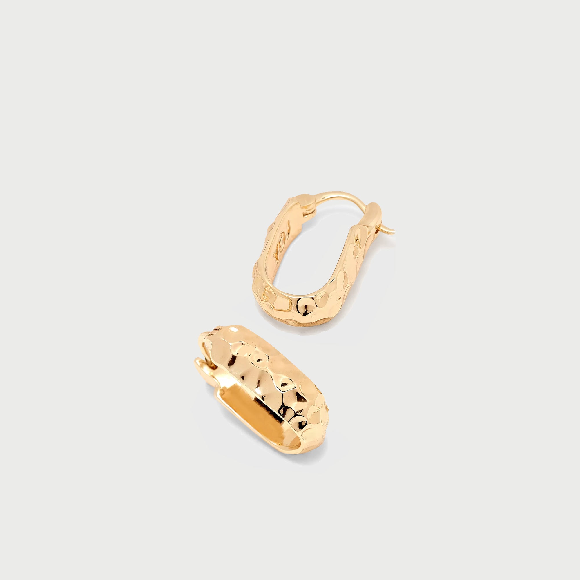 Sanu Soft Hammered Mini Hoop Earrings in Gold